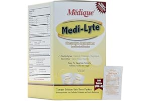 Medique Medi-Lyte Electrolyte Replenisher, Fast Relief from Heat, Stress, Fatigue, and Muscle Cramping, Easy to Swallow Tablets, 500 Tablets (250 x 2)