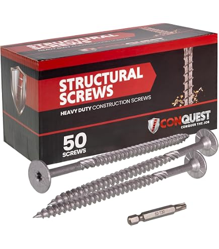 Simpson SDWS22500DB-R50 – 5" Structural Wood Screws, T-40 Drive, 50-Pack, Exterior Double Barrier Coating