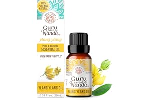 GuruNanda Ylang Ylang Essential Oil (10 ml) - 100% Pure, Natural and Undiluted Diffuser Oil for Aromatherapy, Massages & DIY Recipes