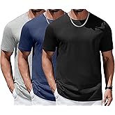 ALUS Workout T-Shirt for Mens Short Sleeve Crew Neck Athletic Casual Summer Classic Basic Tee Top