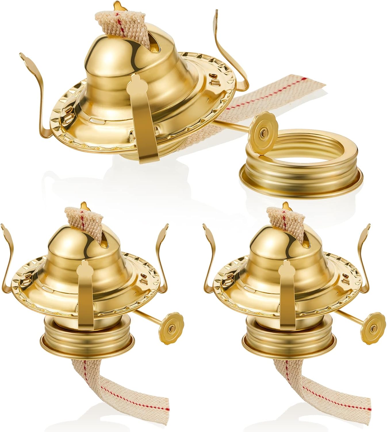 Oil Lamps & Accessories - Hortsun 3 Pieces Oil Lamp Parts Burner Kerosene Brass Plated #2 Oil Lamp Chimney Holder Replacement Burner with 1 3/16