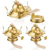 Hortsun 3 Pcs Oil Lamp Burner Parts #2 Brass 1 3/16" Screw,Gold | Kerosene Replacement for Antique Hurricane Lantern, Chimney Holder 1 3/16 Inch Threaded Base Diameter, Brass Metal, with Wick