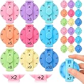 Teyva Daily 27 Pcs Back to School Gift Math Fidget Spinners Bulk Math Fidget Toy Multiplication &amp; Division Games for Kids Spinners Sensory Focus Stress Relief for Home School Classroom Prizes