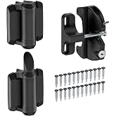 Self Closing Gate Hinges and Key Lockable 2 Sided Gate Latch Gate Hardware Kit,Two Sided Self Locking Gate Latch and No Rust Pool Gate Hinges for Outdoor Metal/Vinyl Fence,Locking Gate Door Lock Latch