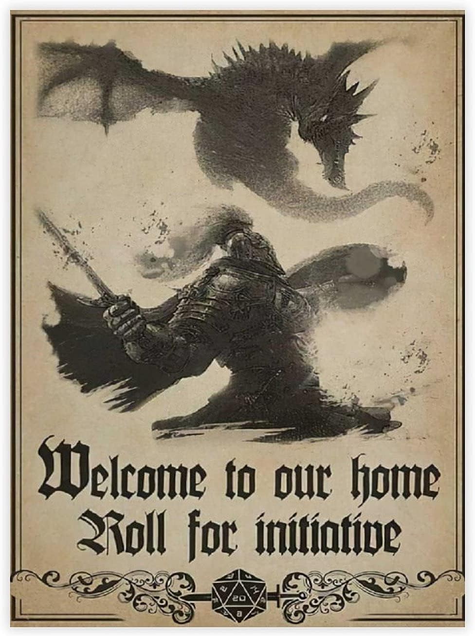 VinMea Decorative Art Printing Poster Welcome to Our Home Roll for Initiative Poster for Living Room Bedroom Wall Decor 16