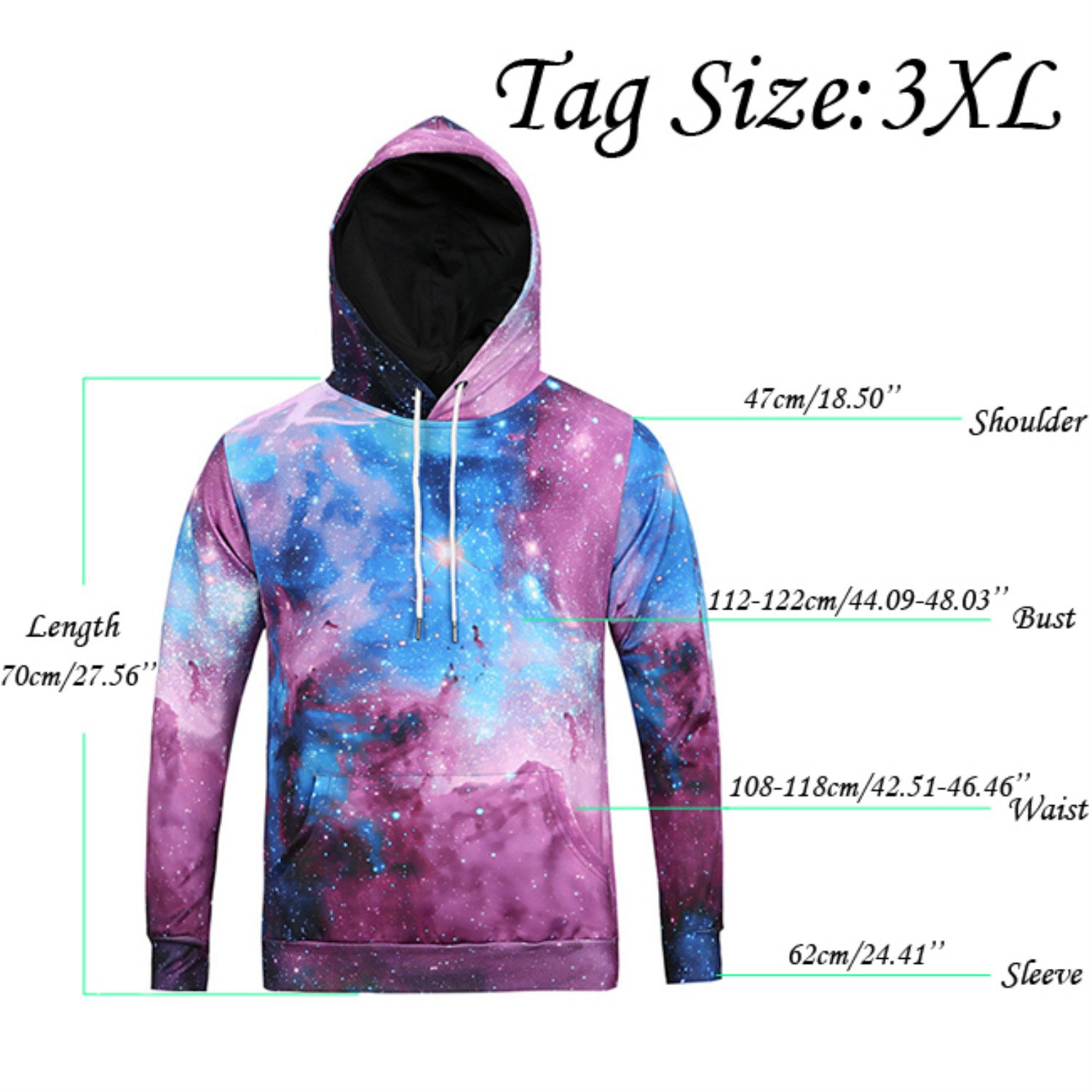 Ayliss - Sweat-Shirt Hoodie Sweat a Capuche a Manche Longue avec Pochette Pull 3D Imprime Colore Hauts Veste Pullover Tops Multicolore Jumper Vetement de Sport Casual Homme - Motif#08 3XL