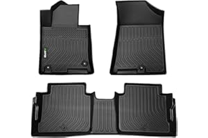 HAFIDI® Floor Mats Fit for 2016-2020 Kia Optima & 2015-2019 Hyundai Sonata & Hybrid All Weather Protection TPE Anti-Slip Automotive Floor Liners, Fits 1st & 2nd Row Full Set Custom Accessories, Black