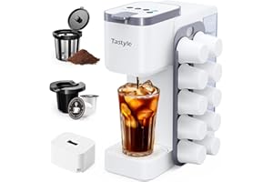 Tastyle Hot & Iced Coffee Maker with Magnetic K-Pod Organizer, Stores 10 Pods, 4-5 Cups Coffee Maker & Single-serve Brewer fo