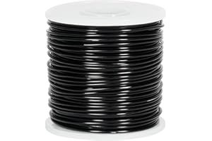 GINOYA Aluminum Wire, 16 Gauge 164 Feet Bendable Metal Wire with Spool for Craft Jewelry Making (Black)
