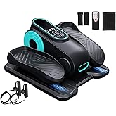 Under Desk Oval Machine, Morelax Oval Leg Exerciser for Elderly Assembly, Quiet Portable Electric Sit Pedal Exerciser with Resistance Band, Remote Control and 12 Adjustable Speeds