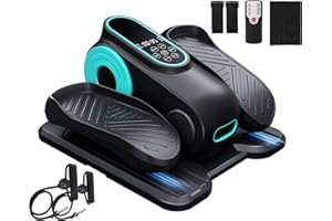 MORELAX Under Desk Elliptical Machine,Electric Elliptical Leg Exerciser for Seniors with 12 Adjustable, Portable Quiet Elliptical Exercise Machine, Seated Pedal Exerciser with Resistance Band Quiet & Portable