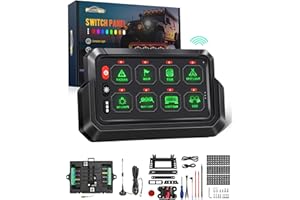 Partsam 265 Ft Wireless RGB 8 Gang Switch Panel Universal Circuit Control Relay System Box Toggle Momentary Strobe Switch Pod