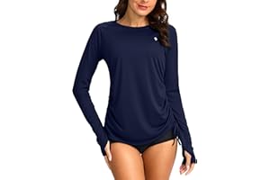 SANTINY Women's UPF50+ Rash Guard SPF Long Sleeve Swimsuits Top UV Sun Protection Swim Shirts for Woman
