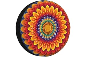 KRIRTEH Mandala Spare Tire Cover Weatherproof Universal Wheel Protectors Wheel Covers for RV Camper Travel Trailer SUV Truck 15 Inch