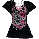Emo 2000s Grunge Alt Shirt Y2K Vintage Harajuku Cutecore Indie T-Shirts Teen Girl Scene Clothes