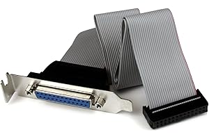 StarTech.com PLATE25F16LP Low Profile 16-Inch Parallel Port Header Cable Adapter with Bracket, DB25 to IDC26 Parallel Port Br