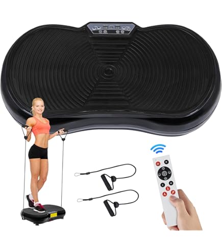 mini whole body shape fitness vibration platform Goplus Mini Vibrating Exercise Machine, Full Body Fitness Equipment Platform  with Loop Bands, Silver main image 0