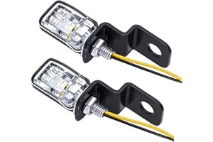 ANKI HAPPIGO ANKIA 2PCS 12V Universal Motorcycle Front Rear Mini LED Turn Signal Indicator Blinker Light Brake Flasher For Harley Honda Suzuki Yamaha Cafe Racer Cruiser ATV Motocr (Black)