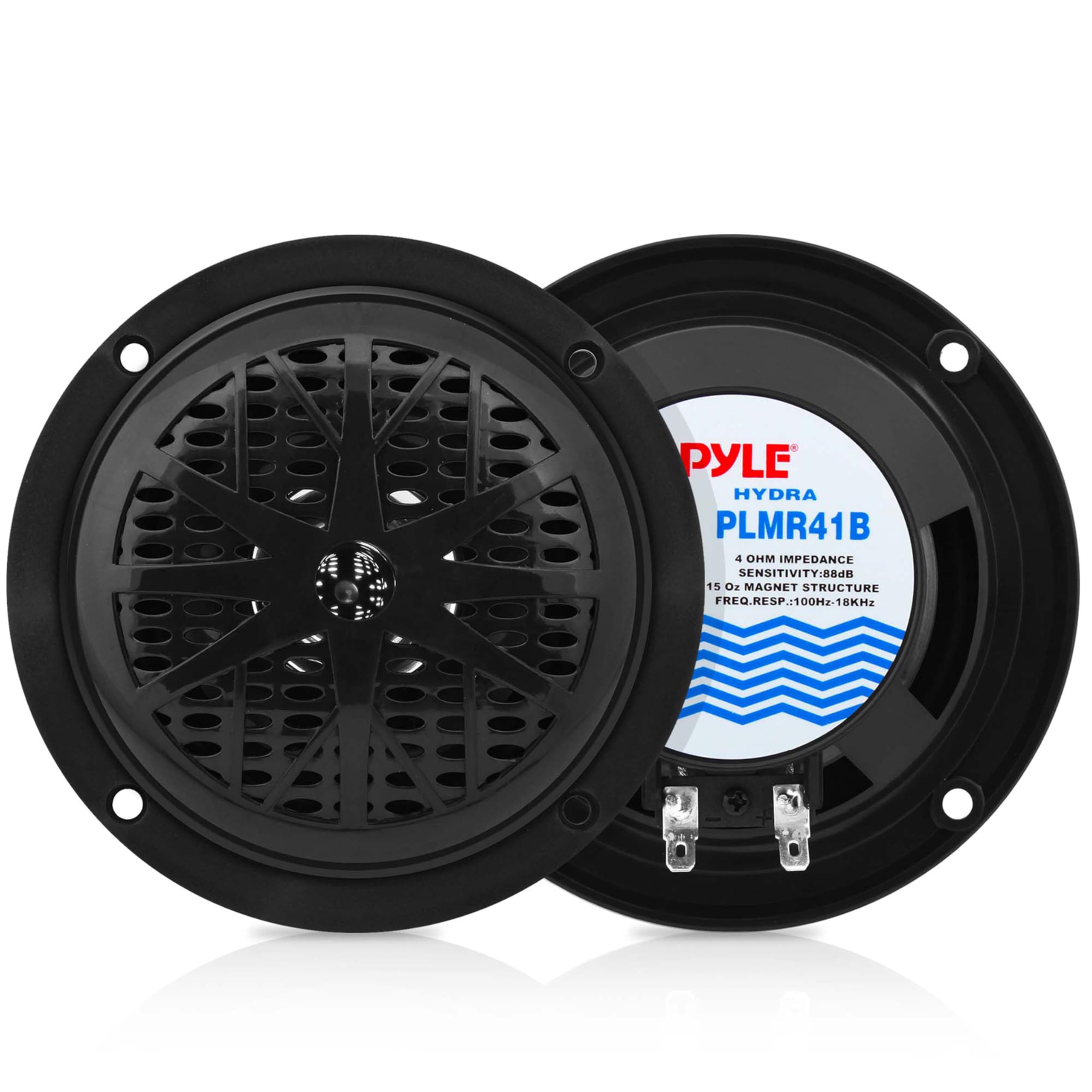 Pyle Waterproof Marine Speakers 10cm – 2-Way Outdoor Audio System, Weather-Resistant Boat Stereo Sound, 1 Pair