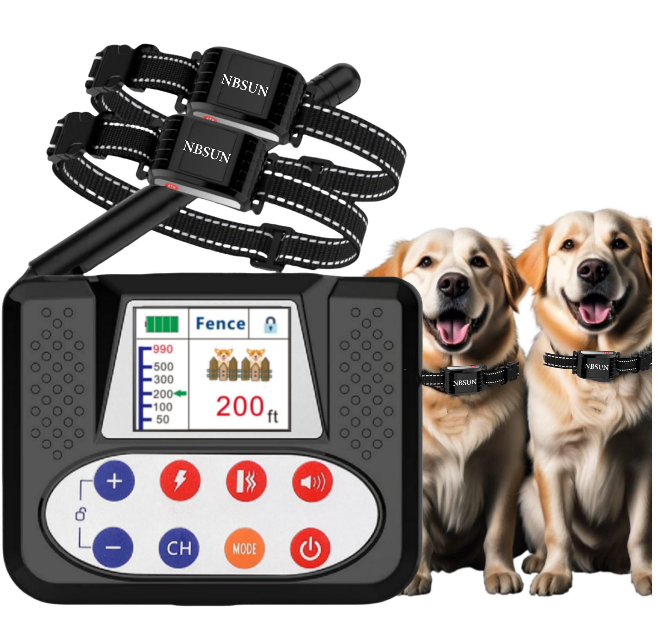 Photo 1 of *ONE COLLAR DOES NOT WORK* NBSUN Wireless Dog Fence System, Electric Fence with Big LCD Color Screen, Portable Wireless Pet Fence with Remote Training Collar, Dog Perimeter Fence, Adjustable Suitable for All Dogs
