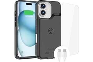Alpatronix Battery Case for iPhone 16/16e [2025 New], 15W Fast Wireless Charging Case, Portable Strong Slim Protective Rechargeable Charger Case, Compatible with iPhone 16/16e Black