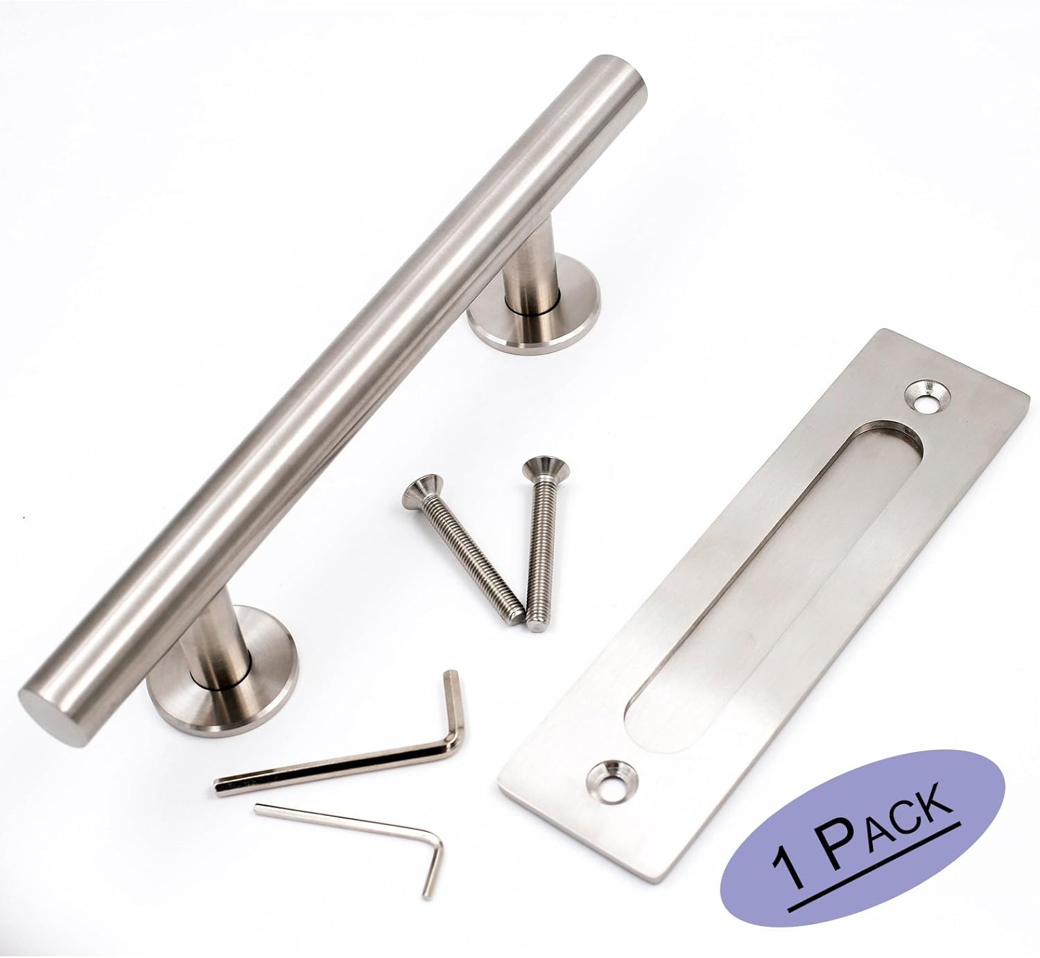 12inch Sliding Barn Door Handle and Flush Pull SetGoldenwarm LS08BSN