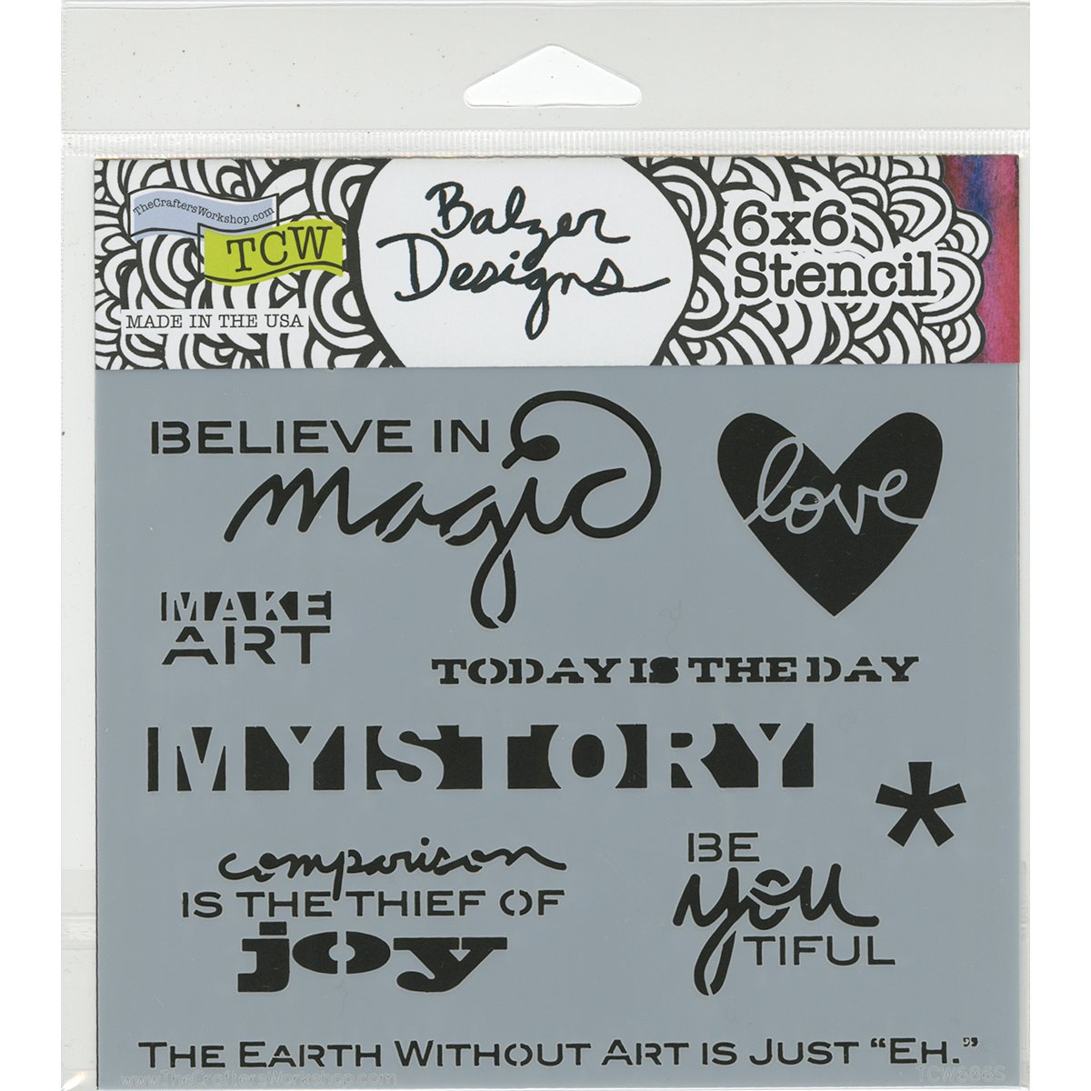 The Crafters Workshop "Julie's Words" Stencil, Transparent, 6 x 6-Inch (18 x 16 x 0.1 cm)