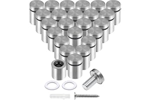 Luomorgo 24 Pcs 3/4" x 1" Stainless Steel Standoff Screws, Wall Sign Standoff Mounting Hardware Advertising Glass Standoff Na