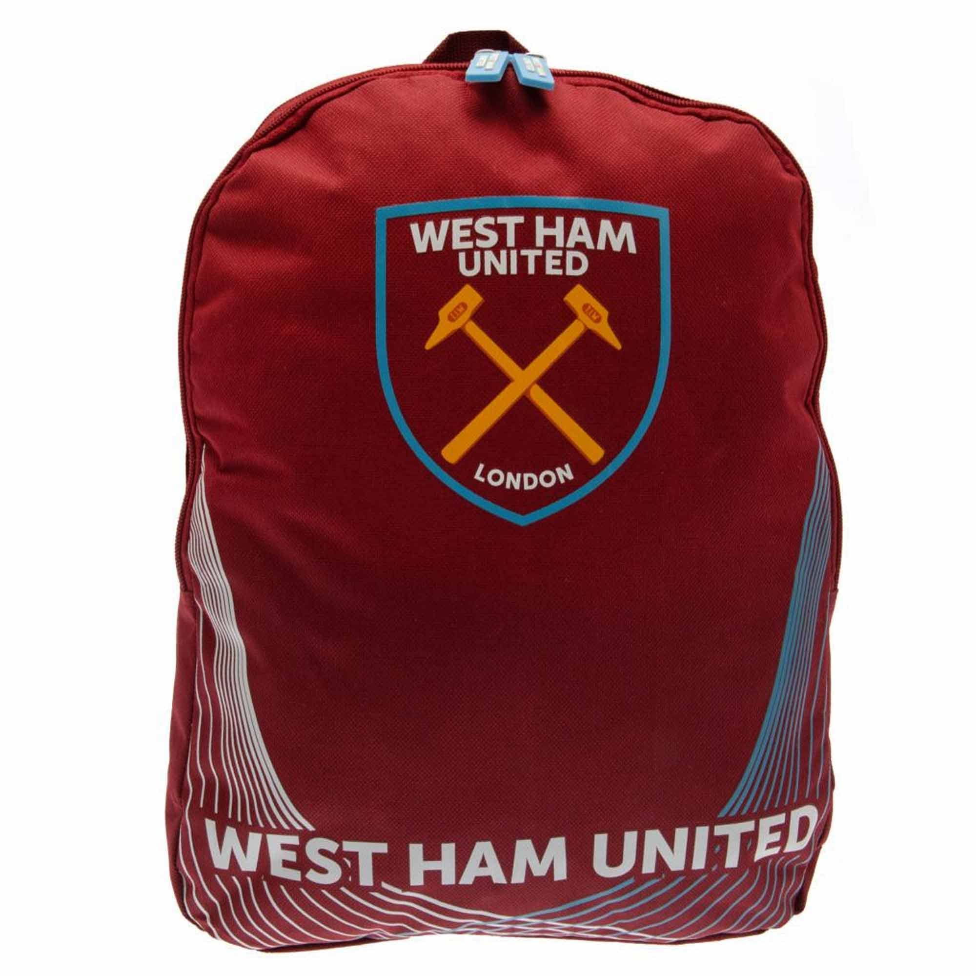 Official West Ham United Football Crest Rucksack for School or Work, West Ham Utd Backpack, West Ham School Bag