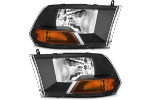 WEELMOTO Headlight Compatible with 2009-2012 Dodge Ram 1500/2010-2012 Dodge Ram 2500 3500 (Does NOT fit Quad Beam Headlight M