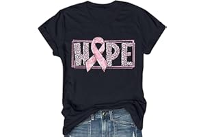 KVTURE Womens Tops Breast Cancer Awareness Shirts Pink Ribbon Tees Summer Short Sleeve Blouses Casual Crewneck T Shirts 2024
