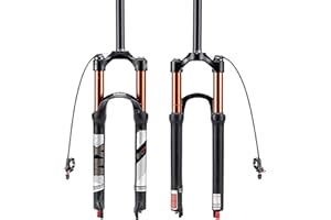 BUCKLOS 26/27.5/29 Travel 120mm MTB Air Suspension Fork, Rebound Adjust 1 1/8 Straight/Tapered Tube QR 9mm Manual/Remote Lockout XC AM Ultralight Mountain Bike Front Forks