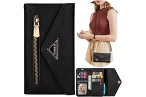 CCSMALL CCSamll Wallet Case for Samsung Galaxy A13 5G (Not 4G), Galaxy A04s Case, Crossbody Neck Strap Lanyard Purse Handbag Shoulder Strap Cover Phone Case for Samsung Galaxy A04s/A13 5G XK Black