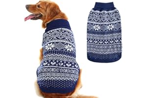 HOMIMP Dog Sweater Argyle - Warm Sweater Winter Clothes Puppy Soft Coat, Ugly Dog Sweater for Small Medium and Large Dogs, Pet Clothing Boy Girl