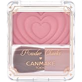 CANMAKE - Powder Cheeks - Fine Pearl Transparent Clear Powder w/Soft Brush - 0.06floz (1.8g) (P40thx Cutie Berry)