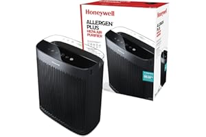 Honeywell Allergen Plus HEPA Air Purifier for Home Large Rooms up to 2400 Ft², Air Quality Monitor, Auto Mode, Reduces Allergens, Pollen, Pet Dander, Odors, Smoke, Black, HPA5300B