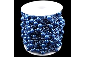 RYDOWENNA 99 Feet Christmas Tree Beads Beaded Garland Strand 3-8mm Artificial Pearls String Beads Chain for DIY Crafts, Christmas, Wedding, and Party Decoration