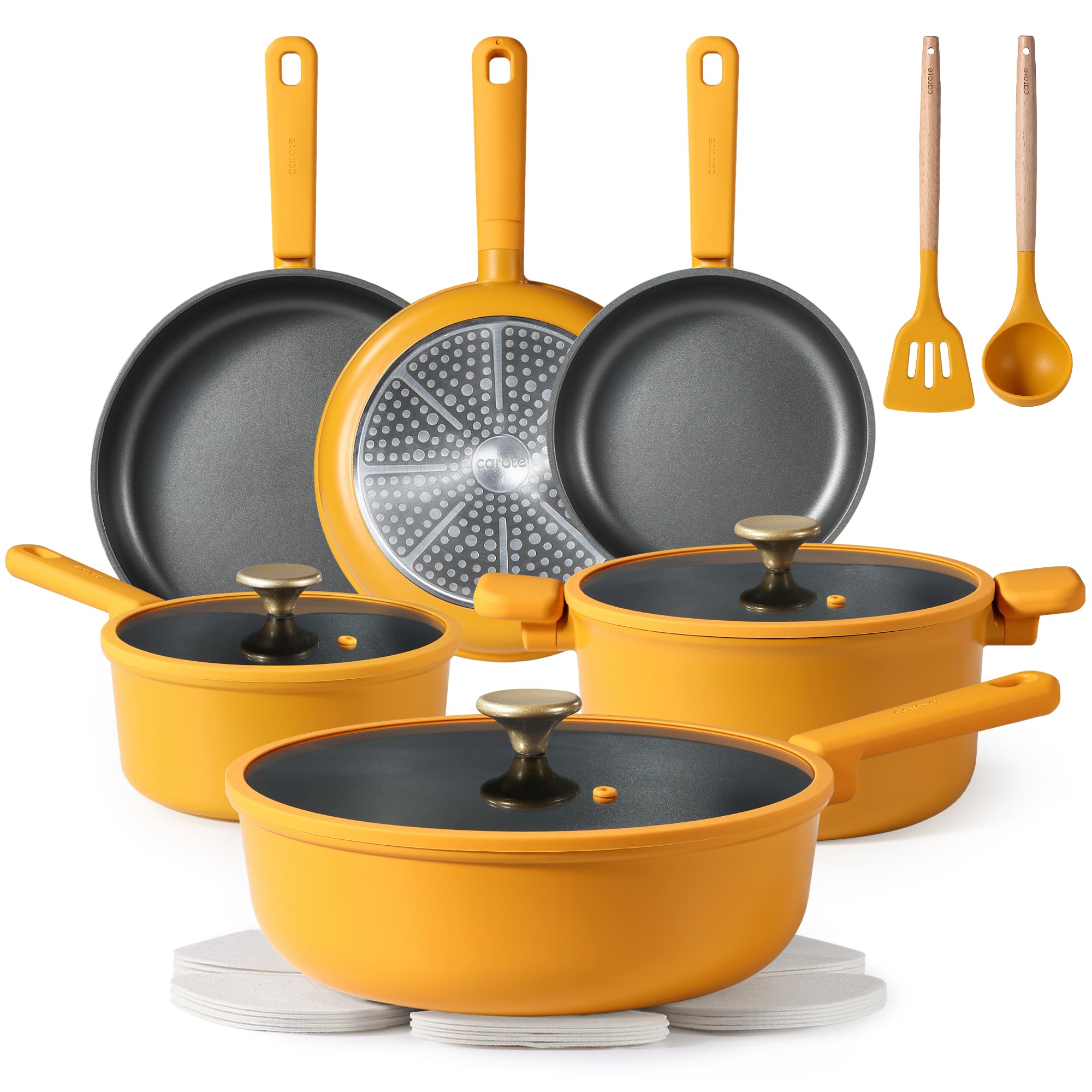 Photo 1 of CAROTE Non Stick Pots and Pans Set, Cookware Sets Nonstick, Kitchen Cooking Set with Stay-Cool Handles,with Silicone Tools and Pot Protectors