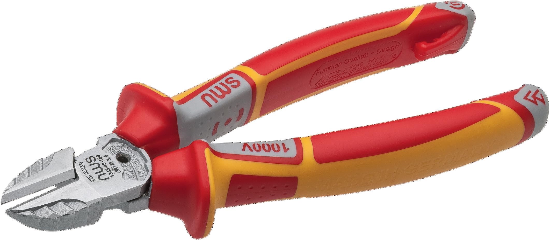 Nws 134-49-VDE-160-SB Number 134-49 VDE Side Cutter, Red/Yellow, 160 mm
