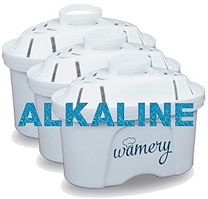 Water Filter Replacement 3Pack. Fits Wamery, Lake Ind, Mavea Jugs. NSF ANSI Certified Cartridges. Smart Water Filter & softener to get clear water from the kitchen faucet. (ALKALINE: Ceramic)