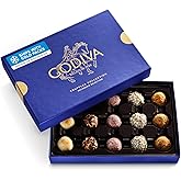 Godiva Patisserie Belgian Chocolate Truffles Gift Box, Dessert, 15 Pc | Gourmet Belgian truffles, Assorted Dessert-inspired Flavors, Ganache, mousse &amp; praline centers, Kosher, Blue gold-accent box