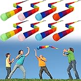 Leyndo 8 Pcs Throw and Catch Ball with Rainbow Tail, Soft Rainbow Play Ball, Sports Comet Balls Playground Toys Bulk for Indo
