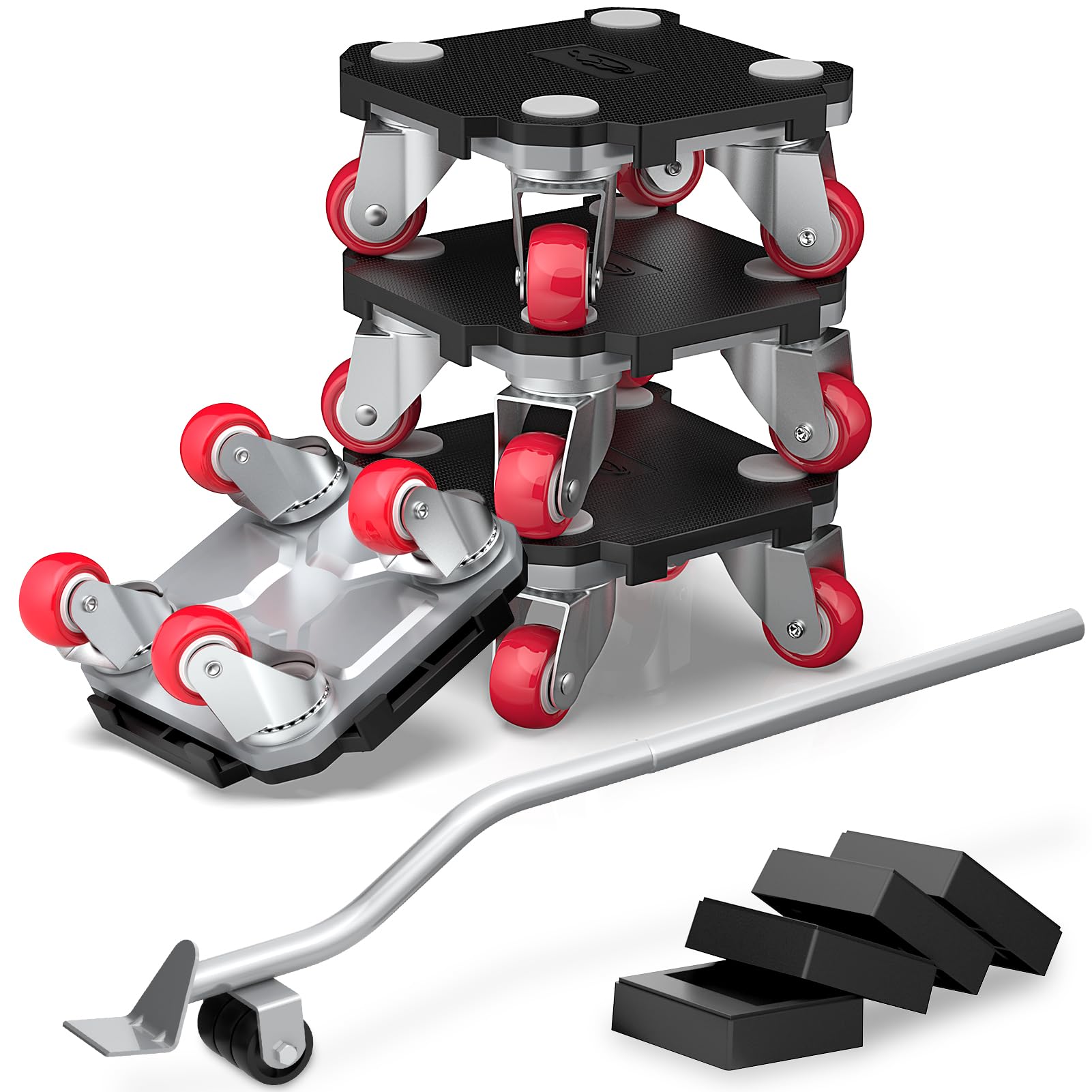 Ronlap Furniture Movers, Furniture Dollies Moving Dolly 4 Wheels Heavy Duty, Furniture Lifter Mover Tool Set for Moving Equipment Heavy Furniture Appliance Refrigerator Sofa, 550KG Capacity, Black — image 1