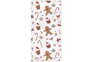 WFRISH Christmas Gingerbread Mans Hand Towel Ultra Soft Highly Absorbent Candy Canes Bath Towels Kitchen Fingertip Towel Guest Towel Hand Towels for Bathroom, Hotel, Gym and Spa (16 x 30 in, White)