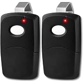 2X Gate Opener Remote for Multi-Code 308911, 300MHz, 10 Dip Switch | Compatible with Multicode Linear 3089 &amp; MCS308911, 2 remotes with visor clips, batteries and instructions, Black