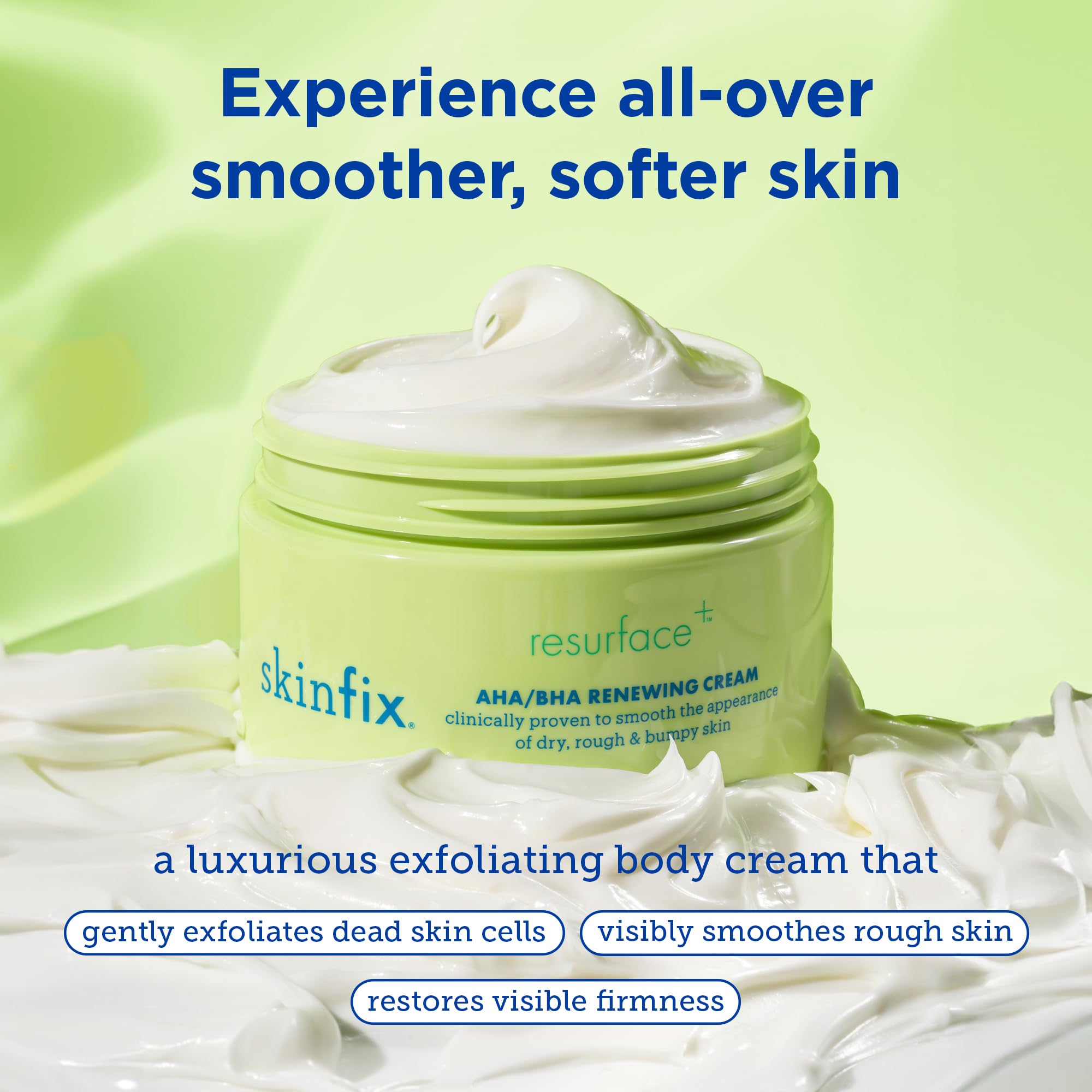Skinfix AHA/BHA Renewing Body Cream - 10 oz - Skin-Softening Moisturizer with Gentle Exfoliation - Boosts Glow & Radiance - Vegan, Cruelty Free
