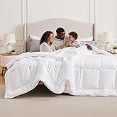 Bedsure Comforter Duvet Insert - Quilted Comforters Oversized King Size, All Season Duvet, GentleSoft Down Alternative Bedding, with 8 Tabs, Gifts for Women/Men, White, Oversized King 116 x 98 Inches