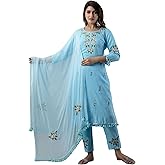 JG Women's Ethnic Wear Collection Rayon Straight Embridered Kurti & Pant Set With Dupatta
