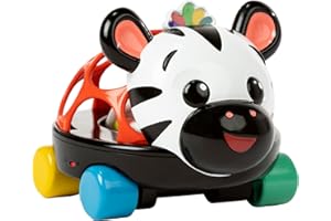 Baby Einstein Curious Car Zen Oball Toy Car & Rattle, Light Up, Ages 3 Months+, Zen The Zebra