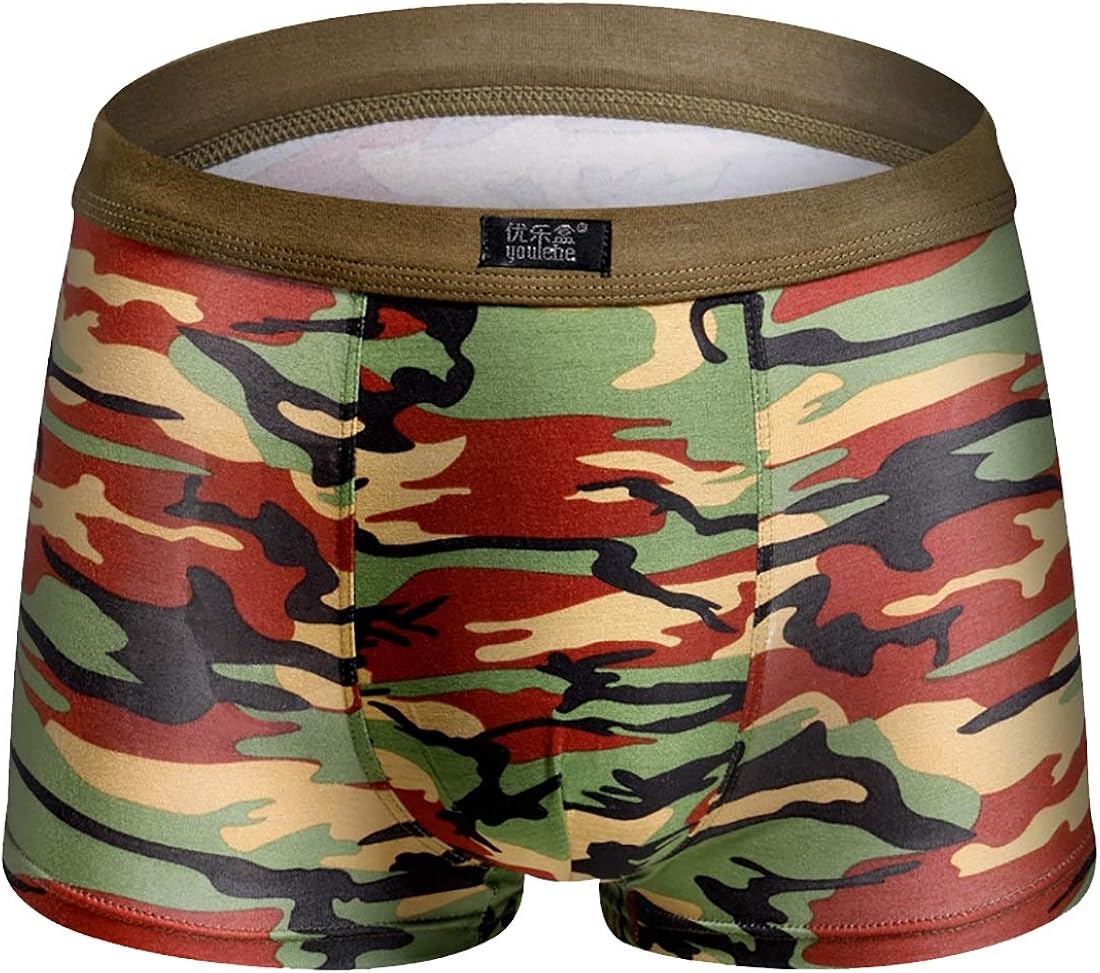 Miracle Men's Sexy Underwear, Camo Print Military Pouch Underwear Boxer